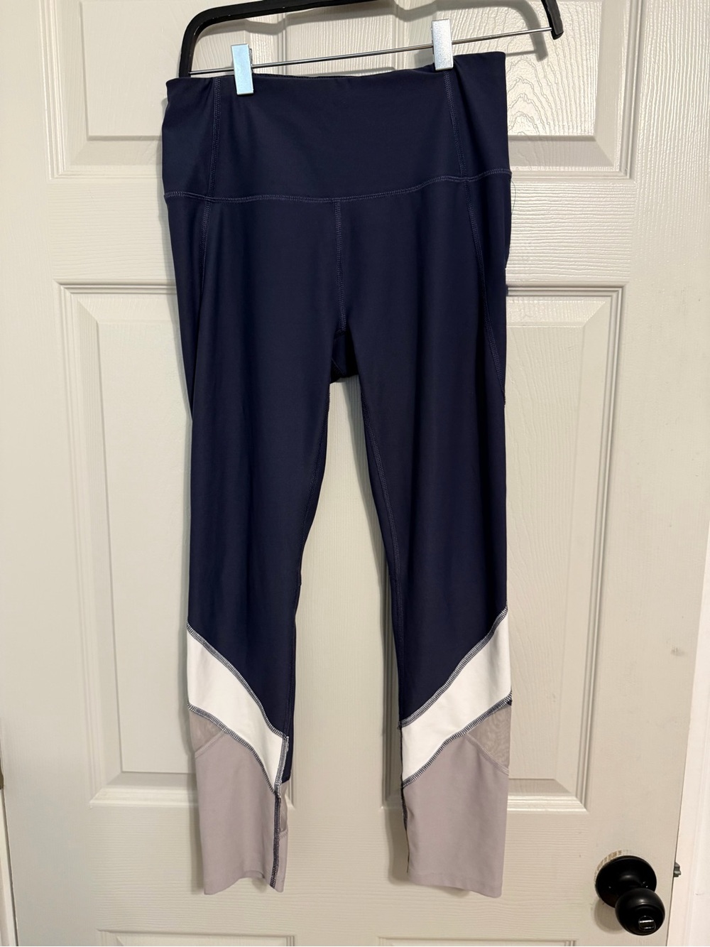 Apana Navy Workout Leggings with White Logo